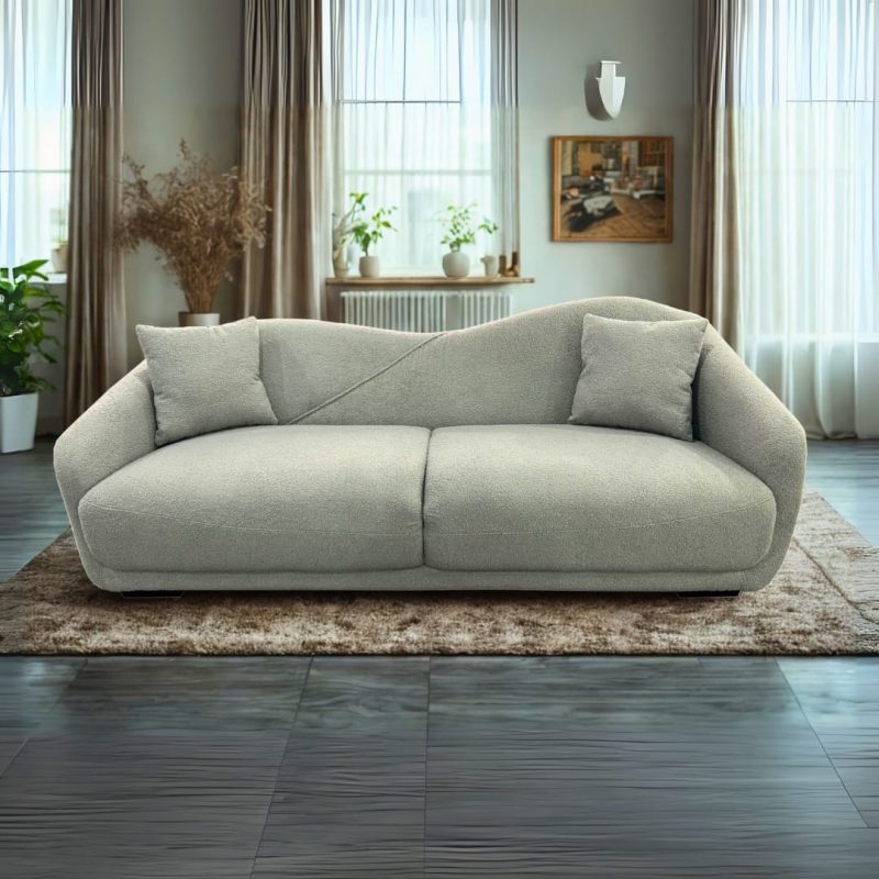 DORA Canapé 3pl L211 cm gris