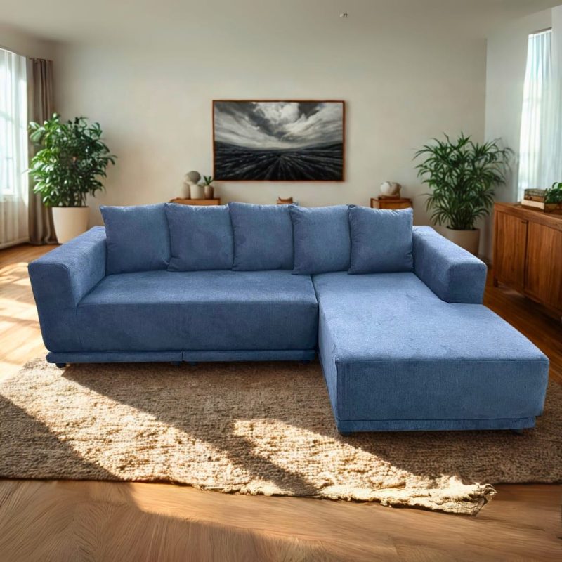 Gabriel Canapé D'Angle L267 Cm Bleu - Full Compressé – Image 1