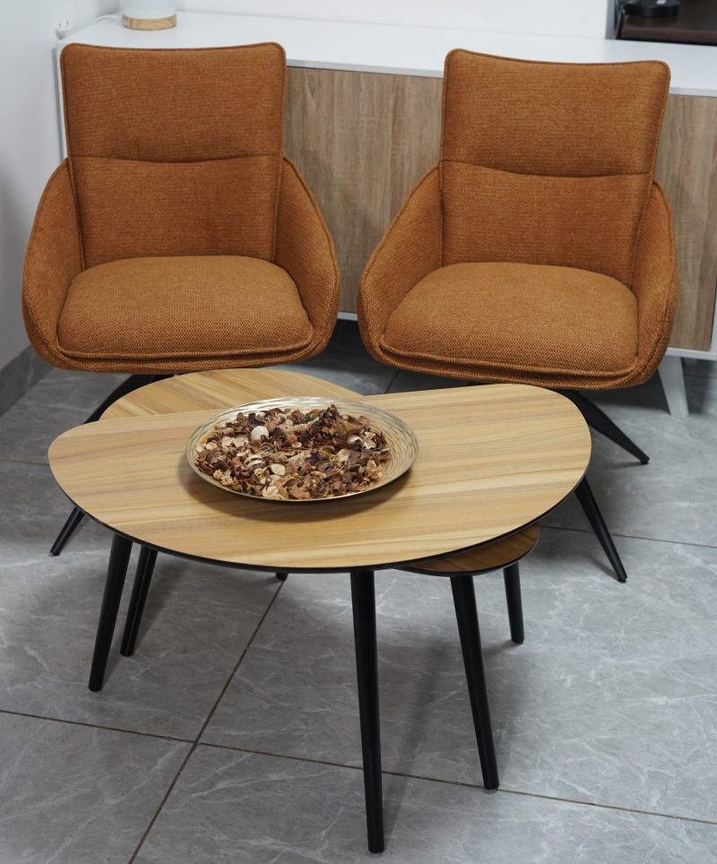 Larini Tables Basses + 2 Hamburg Chaises Pivotante – Terracota – Image 1