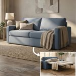 FLORA canapé Lit Bleu + Matelas intégré