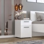 WHITE - Chevet - 1 tiroir + 1 penderie (KMD-611-BB-1)
