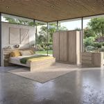 ESCALE - Chambre a coucher  LIT  160 x 200 cm + Commode + Armoire + Sommier / JAPAN OAK