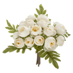 Bouquet de 18 fleurs Camel Miki blanches – hauteur 30 cm - BLANC