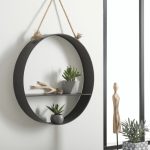 Étagère murale IRENA en métal avec corde – diamètre 55 cm