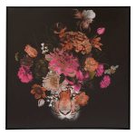 Toile imprimée encadrée "Maribel" Noir, 68x68 cm