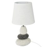 Lampe "Clary", céramique Blanc ivoire, H.33 cm