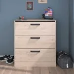 NASHVILLE - Commode avec trois tiroirs - décor chêne/noir. 2078CO3T
