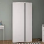 PIROUETTE - Armoire avec 2 portes - blanc/gris ou blanc/rose 2150AR2P
