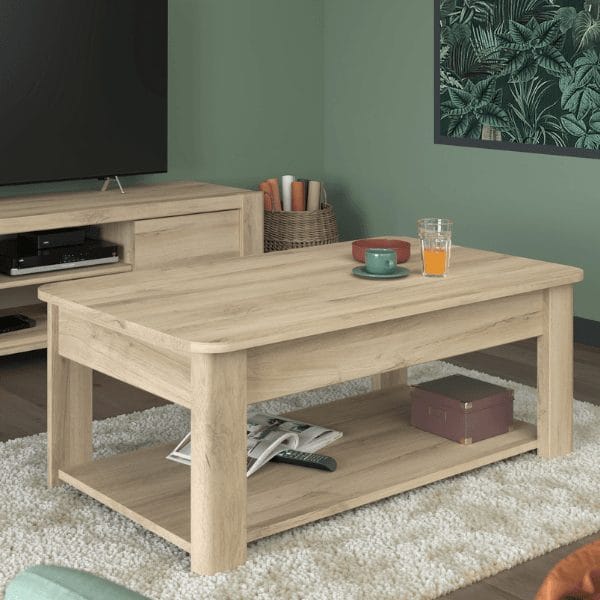 PORTLAND 2 - Table basse rectangulaire coloris naturel  - 63x110 cm (0347TABA)