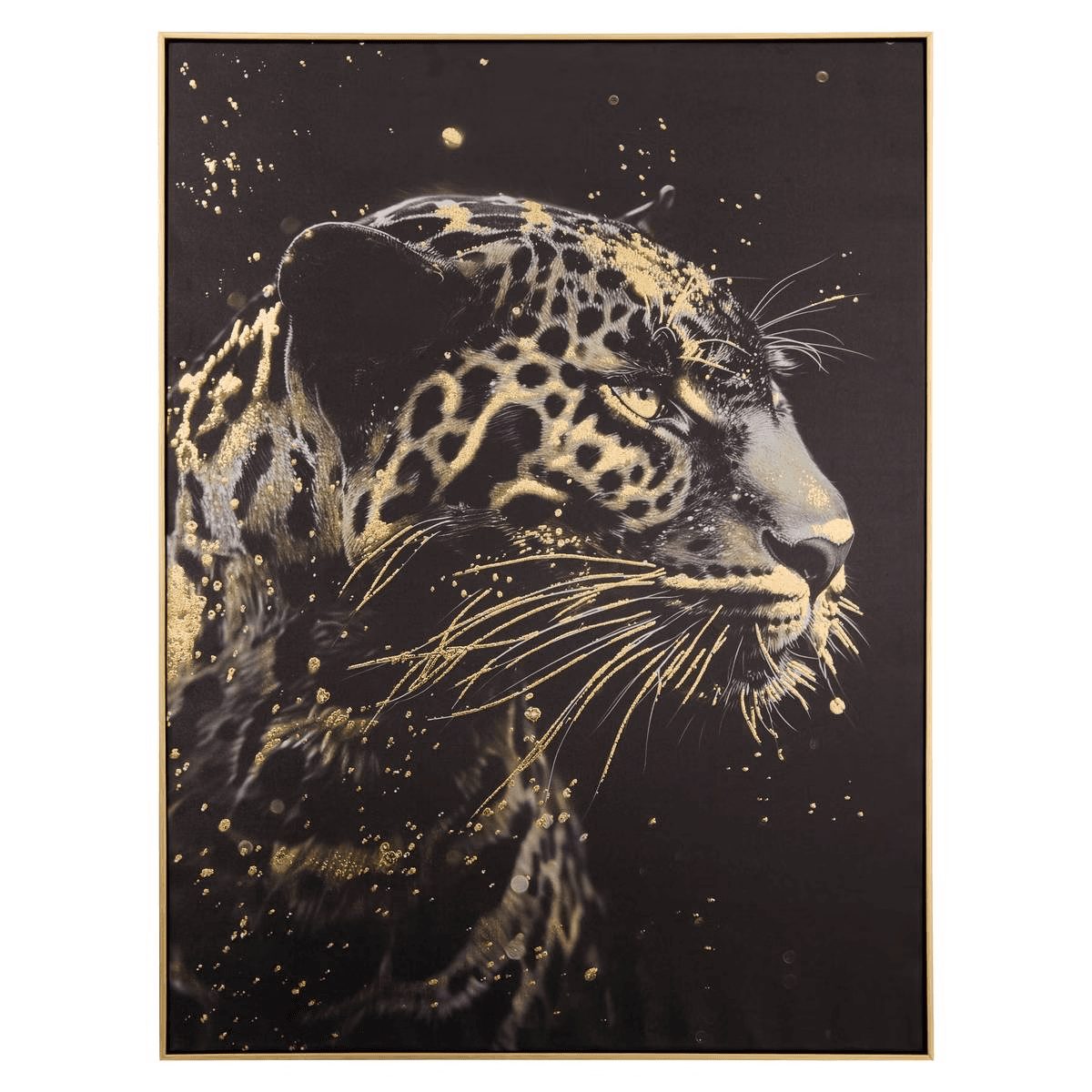 Toile imprimée encadrée "Lupita" Noir, 58x78 cm