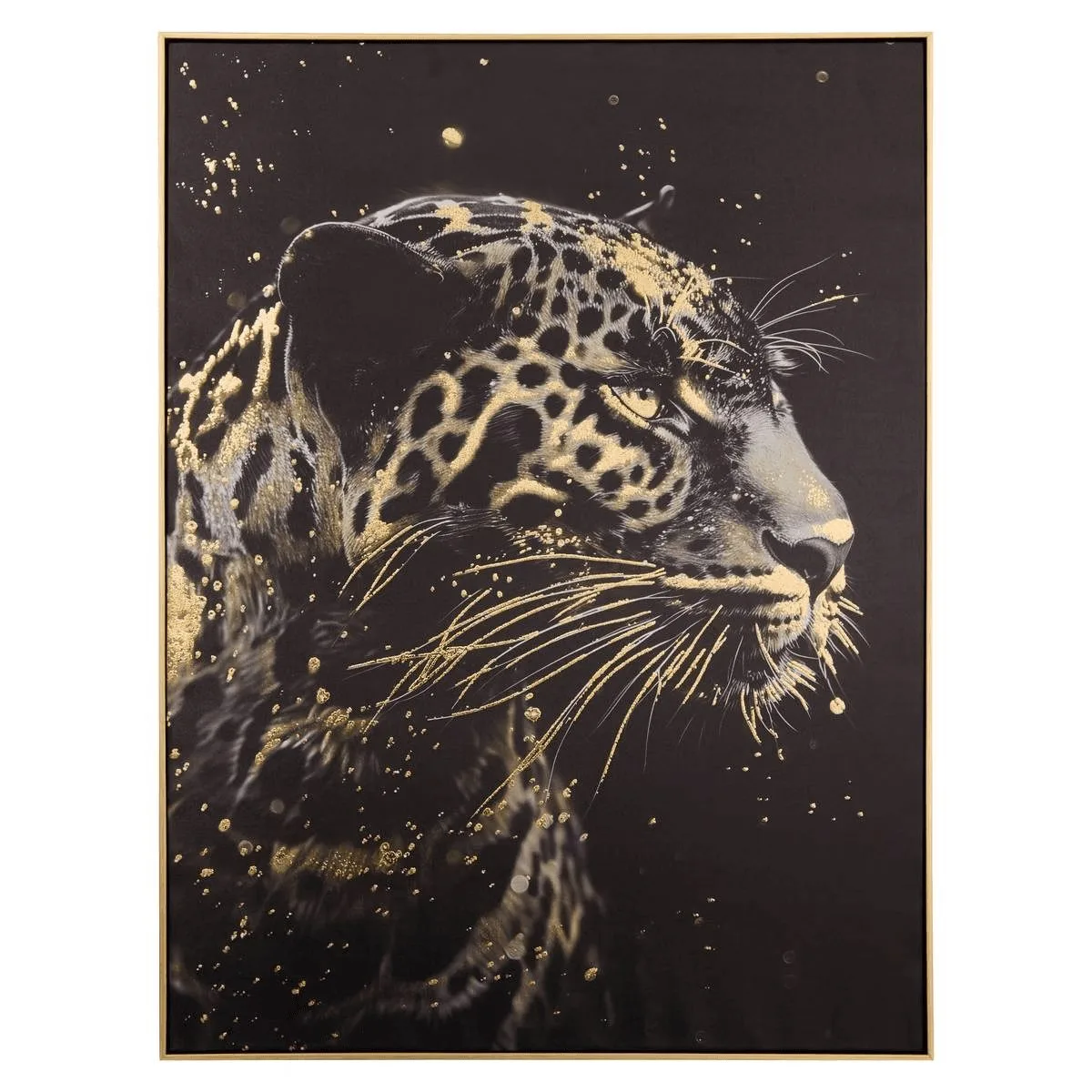 Toile imprimée encadrée "Lupita" Noir, 58x78 cm