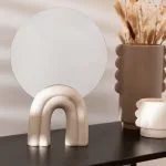 Miroir à poser "Wavy bliss" Blanc, H.36 cm