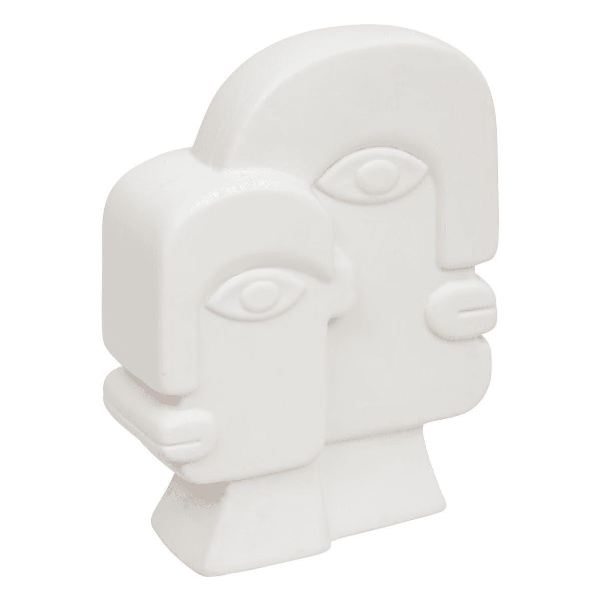 Statue visage "Soleya" Céramique, Blanc, H.26 cm