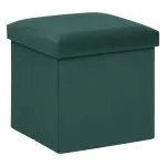 Pouf pliant "Tess" Velours, Vert cèdre