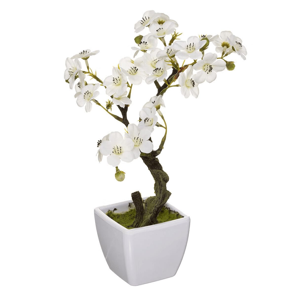 Cerisier artificiel "Mela" Blanc, H.26 cm