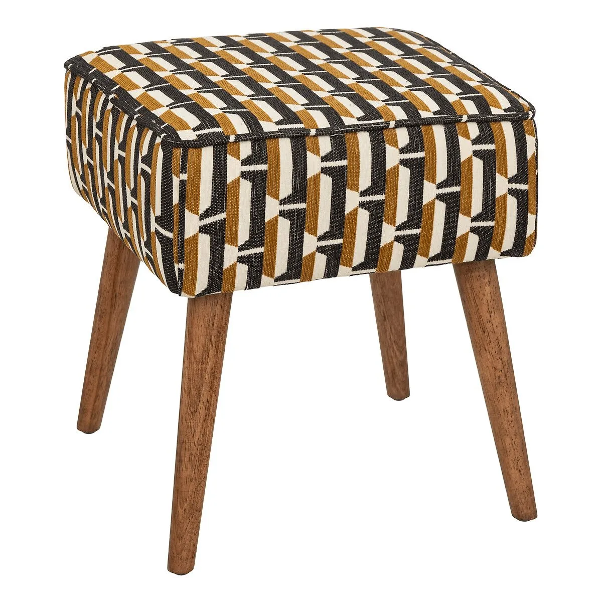 Tabouret d'appoint "Chiara" Noir, Jaune moutarde et Blanc