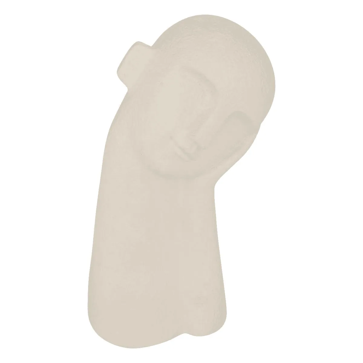 Statue visage "Wonj" Blanc Chaud, 14,5x10 cm