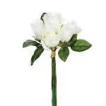 Bouquet de 7 roses artificielles Blanc, H.30 cm