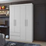 ZEUS Armoire 4 Portes  - Blanc