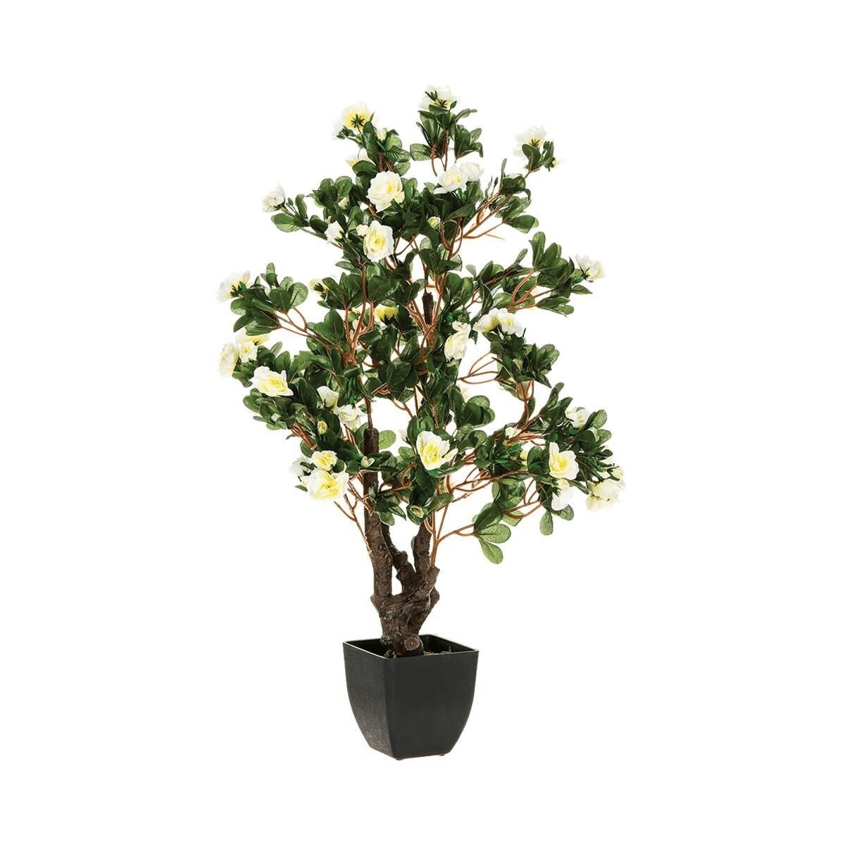 Azalée fleur artificielle H.81 cm - Blanc