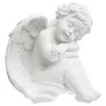 Statuette "Ange" assis H.15 cm Blanc 2