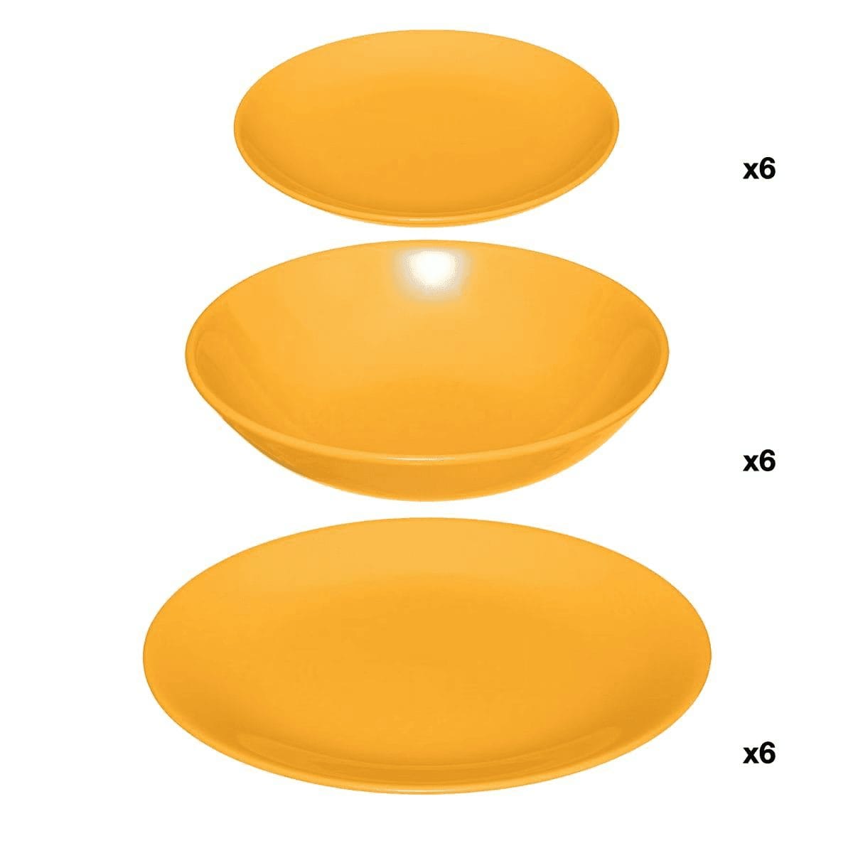 Service de table "Colorama" 18 Pièces, Jaune
