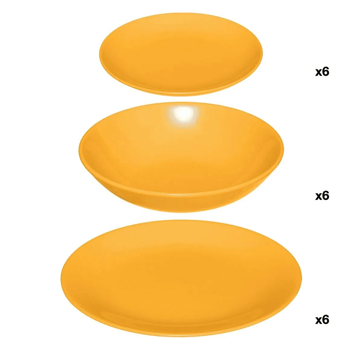Service de table "Colorama" 18 Pièces, Jaune