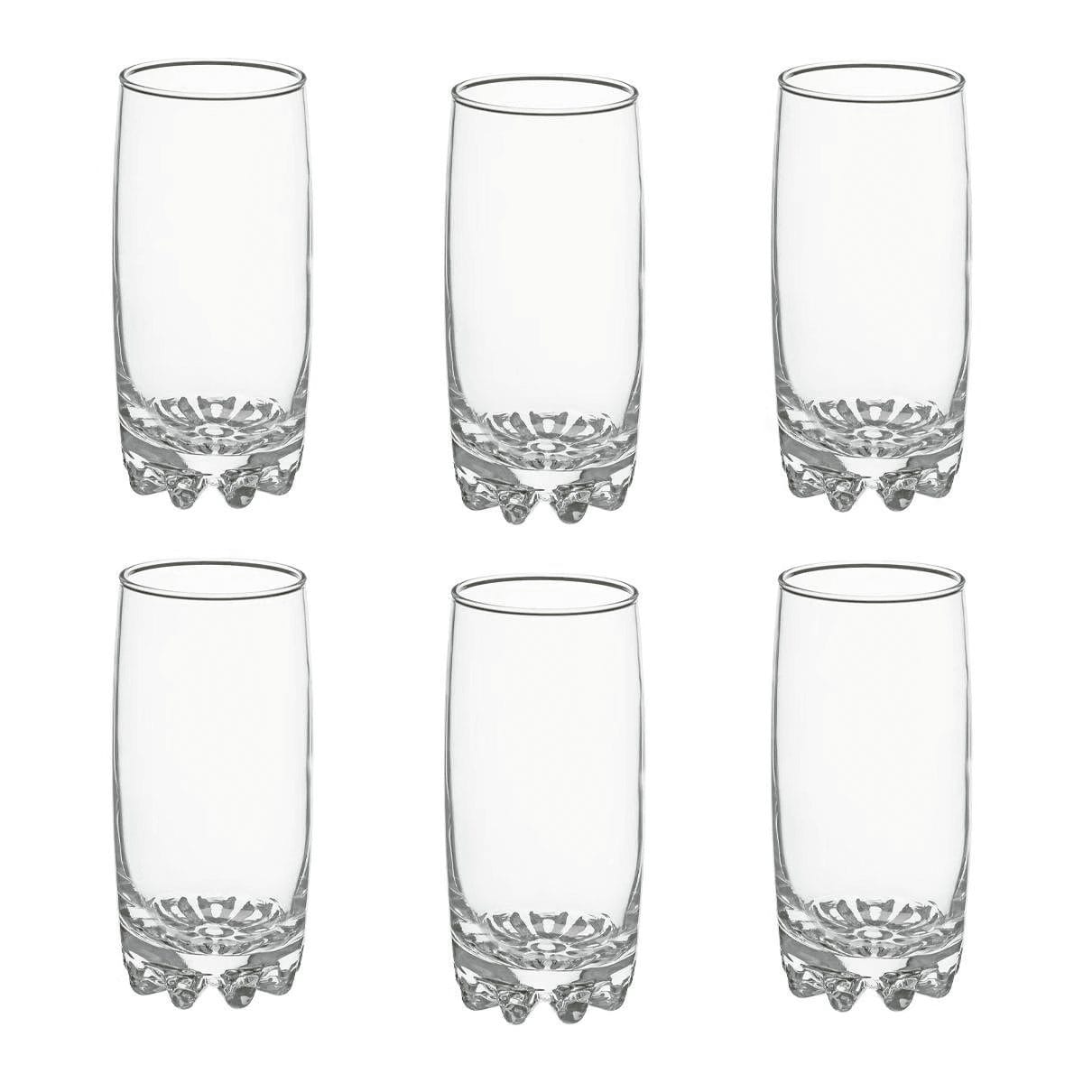 Lot de 6 gobelets en verre hauts "Tin'Eau" 385 ml, Transparent