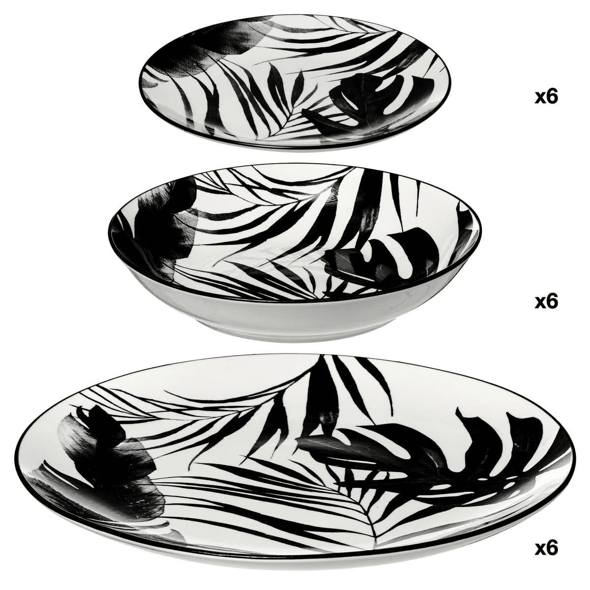 Service de table "Palme" 18 Pièces, Blanc