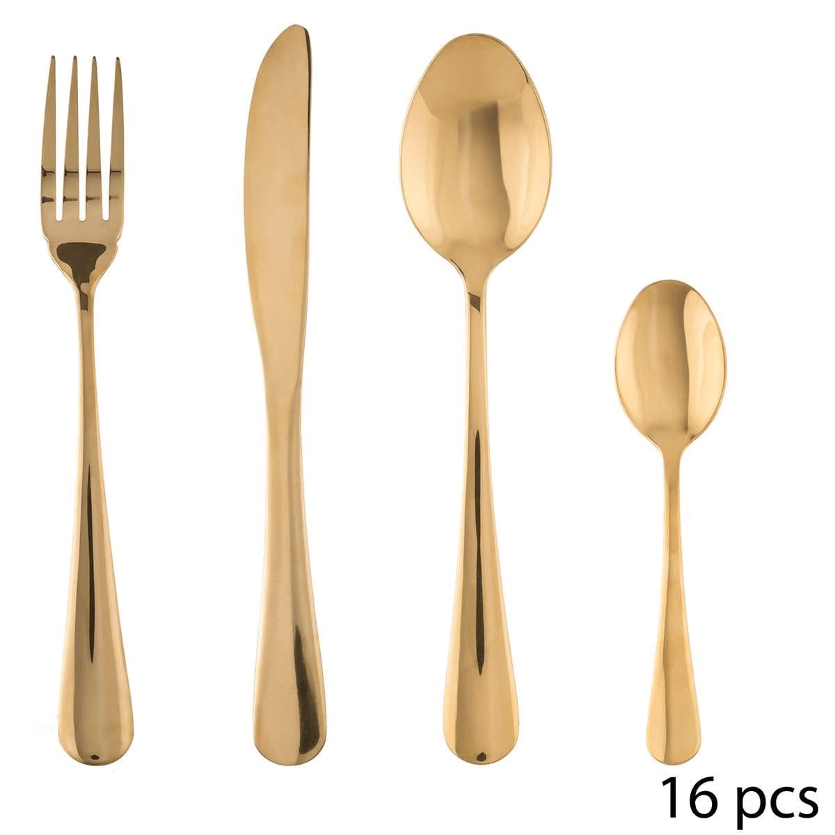 Ménagère 16 pièces "Gold" Doré