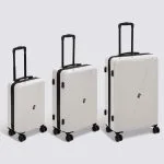 Lot de 3 valises 8 roues, H.77/67/55 cm, Argile