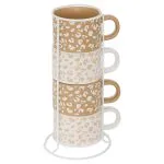 Rack 4 mugs "Leopardi" Faïence, 200 ml