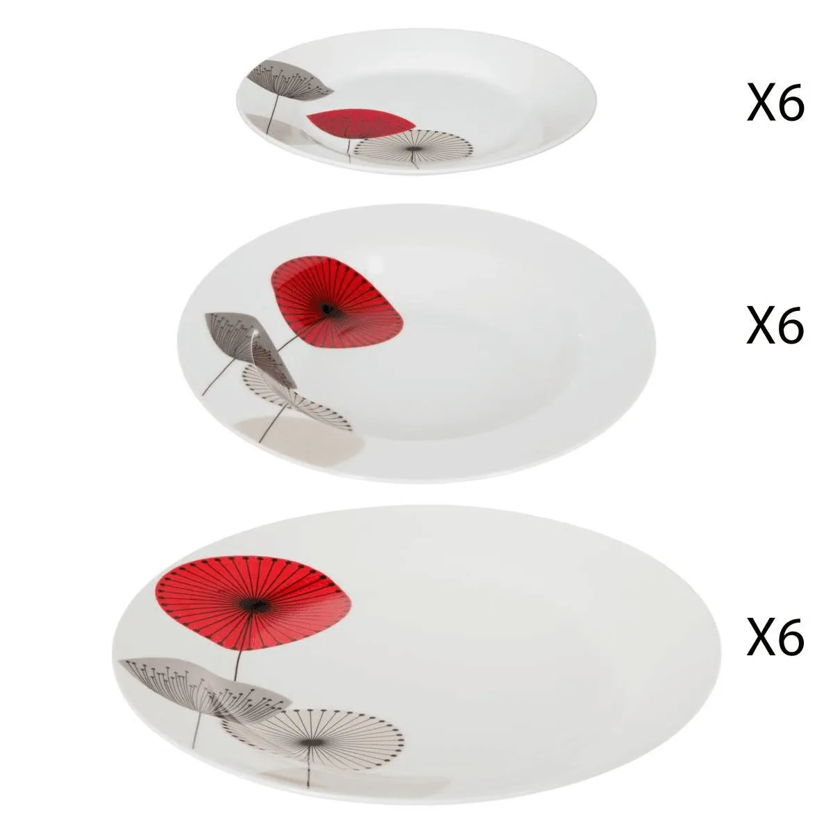 Service de table "Osara" 18 Pièces, Blanc