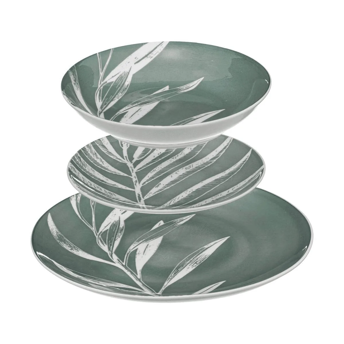 Service de table 18 pièces "Green Harmony" 18 pièces, Vert