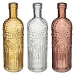 Set de 3 bouteilles "Folk" Verre, D.6,8 cm