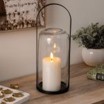 Lanterne LED "Jako" Noir, H.35 cm