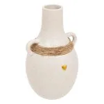 Vase corde "The floral" Céramique blanc, H.22 cm