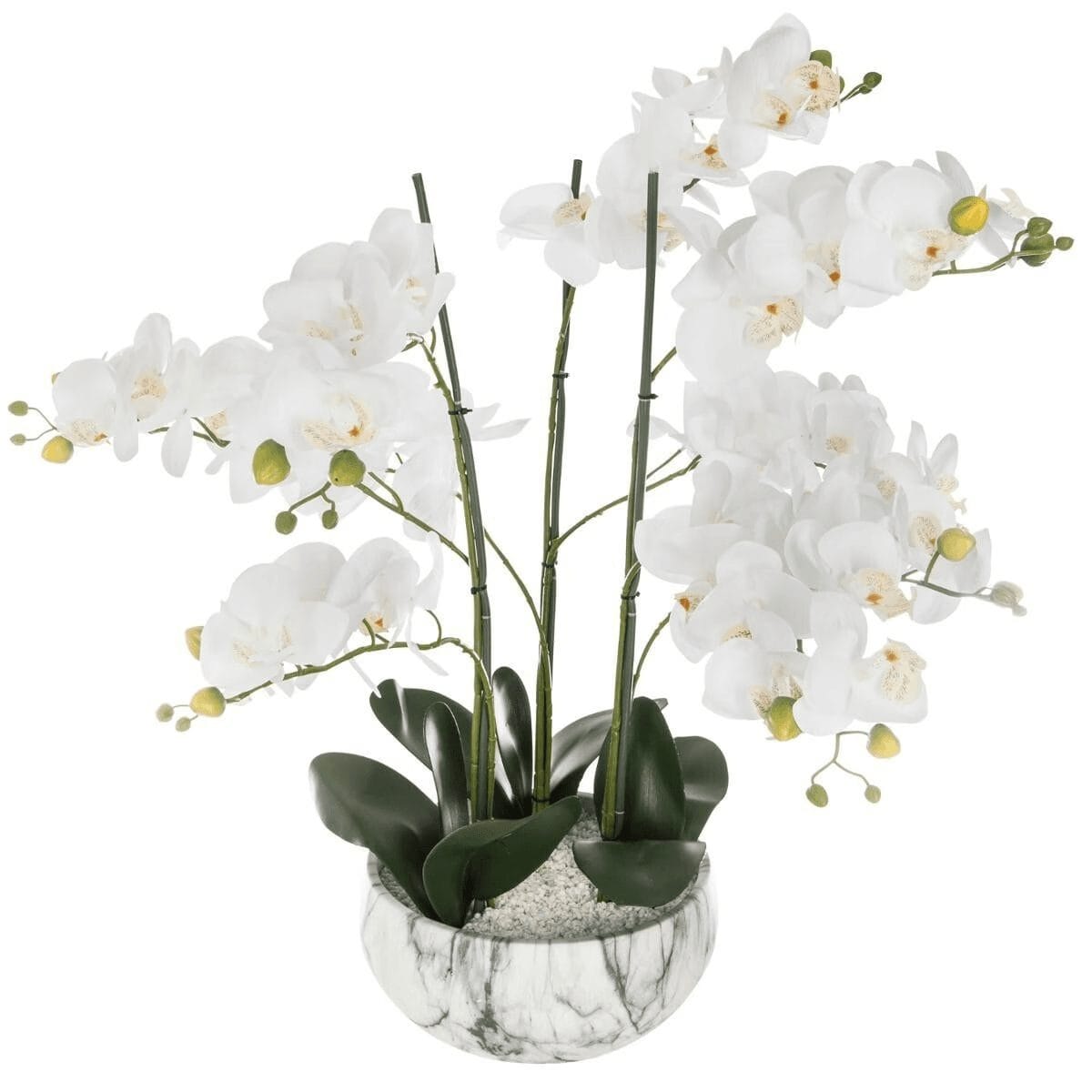 Orchidée artificielle en pot "Orchidée" Pot marbré, H.65 cm