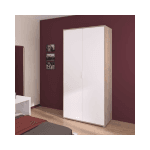 AALBORG - Armoire De Chambre - Décor Blanc Et Chene - 2 Portes - 3500AR2P