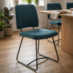 JUDE Chaise en tissu bleu