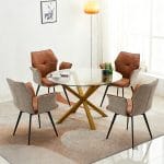 ROSE table à manger D 120 cm + 4 LUCIE Chaise – Rotatif