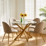 ROSE table à manger D 120 cm + 4 SERENA Chaises