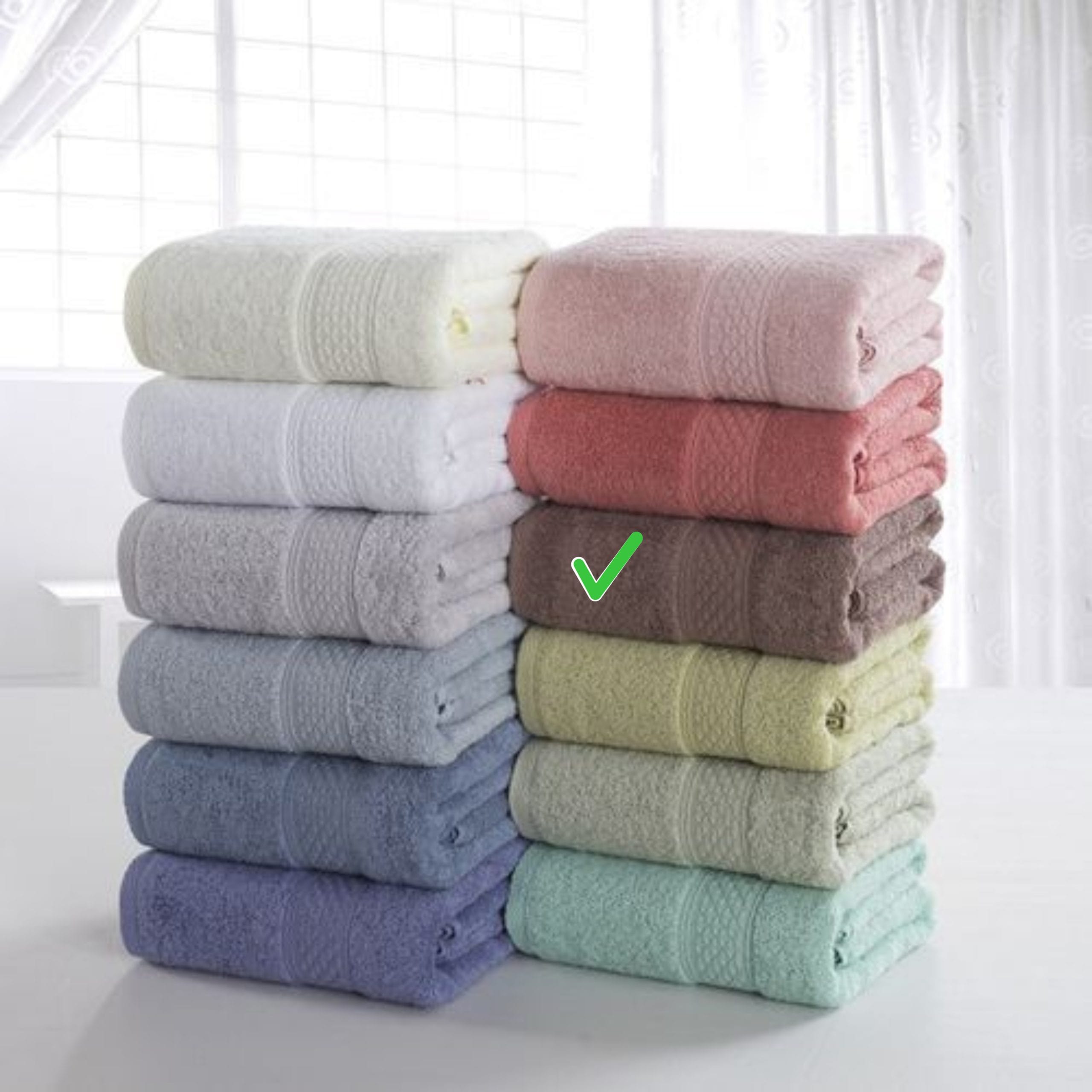 A4bureauAB122 (10) Classic serviette en coton Marron 70x140cm – Image 1