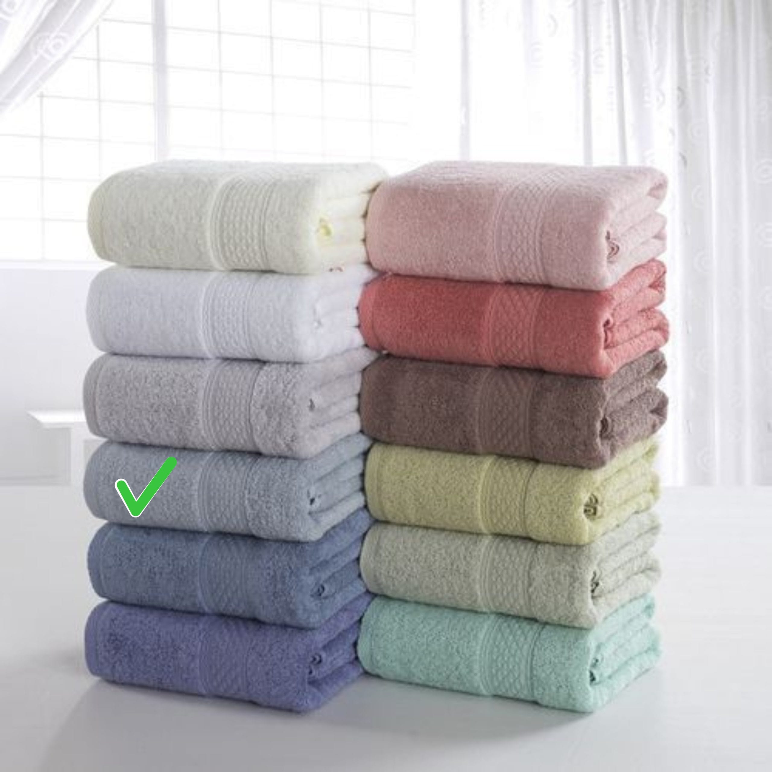 A4bureauAB122 (8) Classic serviette en coton bleu clair 70x140cm – Image 1