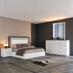MANHATTAN Lit 180 x 200 cm + 2 Chevets  + Coiffeuse avec lumiere   (AX-AB122)