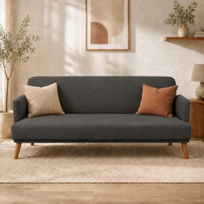 canape gris fonce coussins