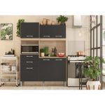 CUISINE HARMONIA 6 PORTES ET 2 TIROIRS – FINITION AVOINE / GRIS