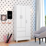 ARMOIRE 3 PORTES WIND – BLANC / ROSE - BLANC